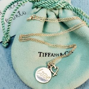 RARE Circle Love Double Pendant Necklace